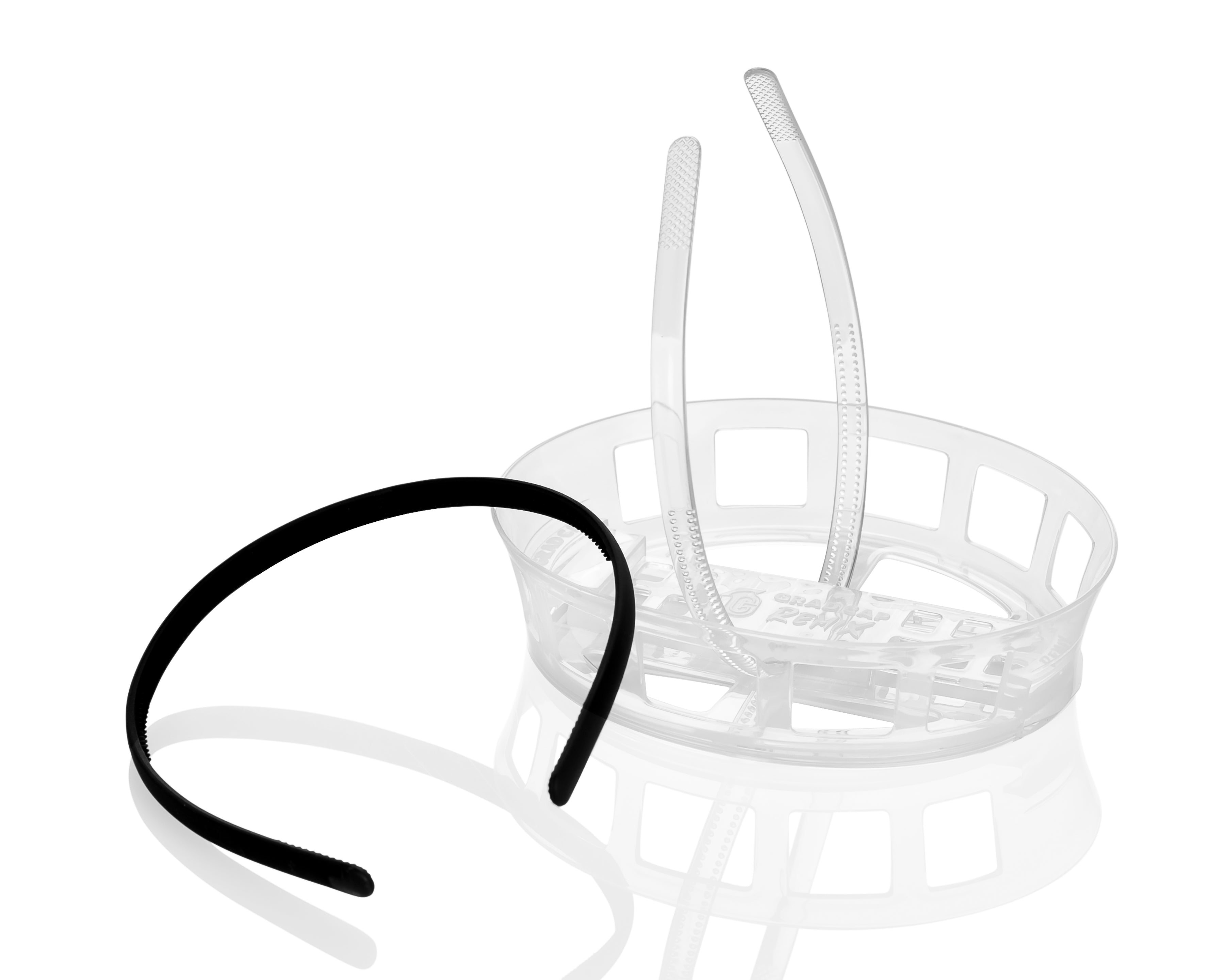 Grad Cap Remix - Clear and Black Headband Included